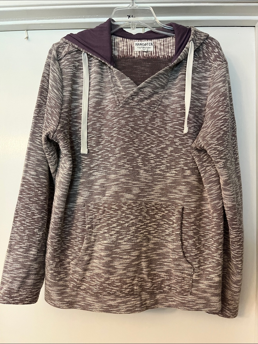 Hang Ten Women's Marled Plum Hooded Sweater